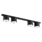 Emibig Plafonnier Nano Acier Noir | Convient pour 4x GU10 (AR111) - Max 12W