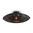 Good&Mojo Plafondlamp Tanami Rattan Zwart | Geschikt voor 1x E27 